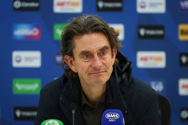 28th December 2025; Selhurst Park, Selhurst, London, England; Premier League Football, Crystal Palace versus Tottenham Hotspur; Tottenham Hotspur manager Thomas Frank in the post-match press conference, PK, Pressekonferenz  IanxStephen