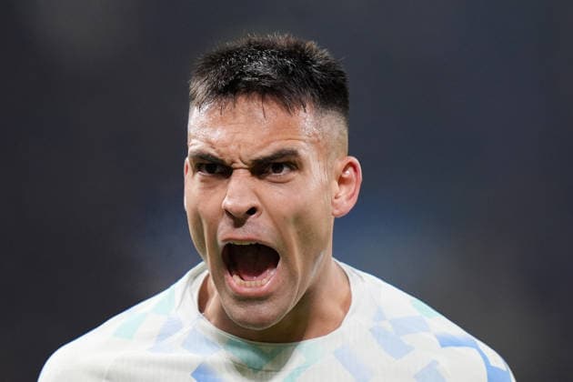 Inter Milan™s Lautaro Martinez during the Serie A soccer match between Atalanta and Inter at the New Balance Stadium in Bergamo , north Italy - Sunday , December 28 , 2025. - Soccer .  Copyright: xSpada LaPressex