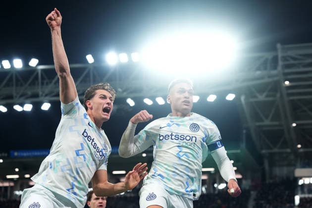 Inter Milan™s Lautaro Martinez celebrates after scoring 0-1 during the Serie A soccer match between Atalanta and Inter at the New Balance Stadium in Bergamo , north Italy - Sunday , December 28 , 2025. - Soccer .  Copyright: xSpada LaPressex