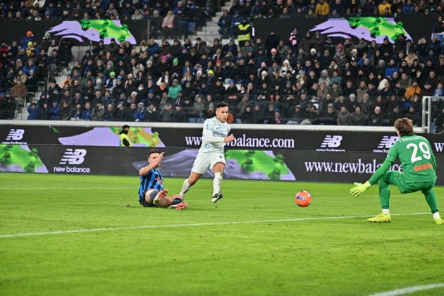 foto IPP felice de martino Bergamo 28 12 2025 campionato di calcio serie A 2025 2026 Atalanta vs Inter nella foto : il gol di lautaro martinez italy ITALY  Copyright: xR4924_italyphotopressx