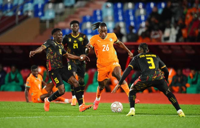 Yan Diomande (CÃ te d Ivoire) controls the ball during the Africa Cup Of Nations match between Ivory Coast and Cameroon at Marrakesh Stadium on December 28, 2025 in Marrakech, Morocco. (Photo by Thor Wegner DeFodi Images) - *** Yan Diomande Cô te d Ivoire controls the ball during the Africa Cup Of Nations match between Ivory Coast and Cameroon at Marrakesh Stadium on December 28, 2025 in Marrakech, Morocco Photo by Thor Wegner DeFodi Images