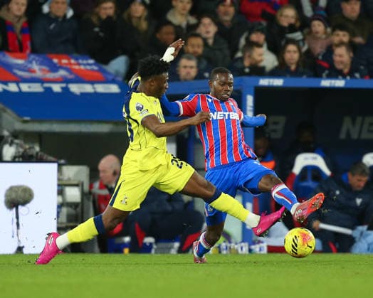 London, England, December 28 2025: Mohammed Kudus (20 Tottenham Hotspur) pressures Tyrick Mitchell (3 Crystal Palace) during the Premier League game between Crystal Palace and Tottenham Hotspur at Selhurst Park in London, England. (Photo by Jay Patel Sports Press Photo SPP) Copyright: xJayxPatel SportsxPressxPhoto SPPx Sportspressphoto_SPR77441