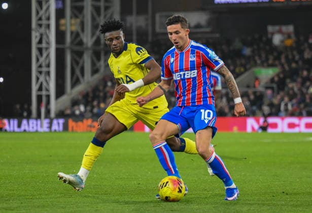 Crystal Palace v Tottenham Hotspur Premier League Yeremi Pino of Crystal Palace and Mohammed Kudus of Tottenham Hotspur battle for the ball during the Premier League match at Selhurst Park, London 28 12 2025 UK Newspapers OUT Copyright: xMalcolmxFellx FIL-22705-0063