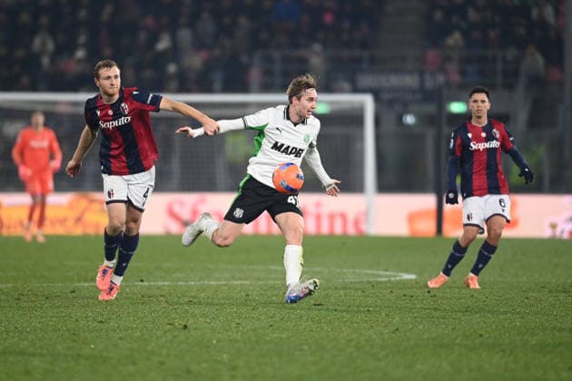 CALCIO - Serie A - Bologna FC vs US Sassuolo Thorstvedt Kristian (Sassuolo) in action during Bologna FC vs US Sassuolo, Italian soccer Serie A match in Bologna, Italy, December 28 2025 Bologna Italy  Copyright: xIPAxSport ABACAx