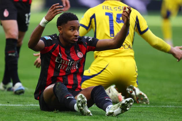 Christopher Nkunku (Ac Milan) gestures, Serie A, AC Milan v Hellas Verona FC, Giuseppe Meazza, December 28, 2025, Milan, Italy.
