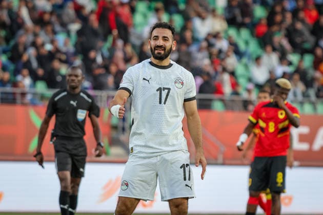 Fußball Afrika-Cup 2025, Vorrunde 3. Spieltag - Angola vs Ägypten - CAF Africa Cup of Nations (AFCON), Stadion Agadir (Agadir, Marokko): Mohanad Lasheen (Ägypten, 17) *** Soccer Africa Cup 2025, Preliminary Round 3 Matchday Angola vs Egypt CAF Africa Cup of Nations AFCON , Stadium Agadir Agadir, Morocco Mohanad Lasheen Egypt, 17 Copyright: xAmiirxAmedjouax
