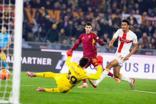 Serie a football match AS Roma vs Genoa Roma™s Argentinian forward Matias Soule scores against Genoa goal of 1-0 during the Serie A football match between AS Roma vs Genoa at the Olimpico Stadium in Rome, Italy on December 29, 2025. _BPH1598_1 Copyright: xAntonioxBalascox