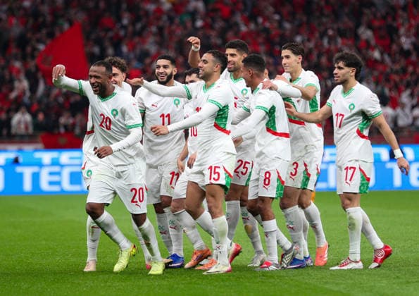 Fußball Afrika-Cup 2025, Vorrunde, Gruppe A, 3. Spieltag Sambia vs Marokko CAF Africa Cup of Nations (AFCON) Stade Prince Moulay Abdallah (Rabat-Marokko): Torjubel Ayoub El Kaabi (Marokko, 20) Brahim Diaz Brahim Diaz (Marokko, 10) Mohamed Chibi (Marokko, 15) Oussama Targhalline (Marokko, 14) Azzedine Ounahi (Marokko, 8) Abde Ezzalzouli (Marokko, 17) Mohamed Chibi (Marokko, 15) *** Soccer Africa Cup 2025, Preliminary round, Group A, Matchday 3 Zambia vs Morocco CAF Africa Cup of Nations AFCON Stade Prince Moulay Abdallah Rabat Morocco Goal celebration Ayoub El Kaabi Morocco, 20 Brahim Diaz Brahim Diaz Morocco, 10 Mohamed Chibi Morocco, 15 Oussama Targhalline Morocco, 14 Azzedine Ounahi Morocco, 8 Abde Ezzalzouli Morocco, 17 Mohamed Chibi Morocco, 15 Copyright: xOumaimaxSouaidix