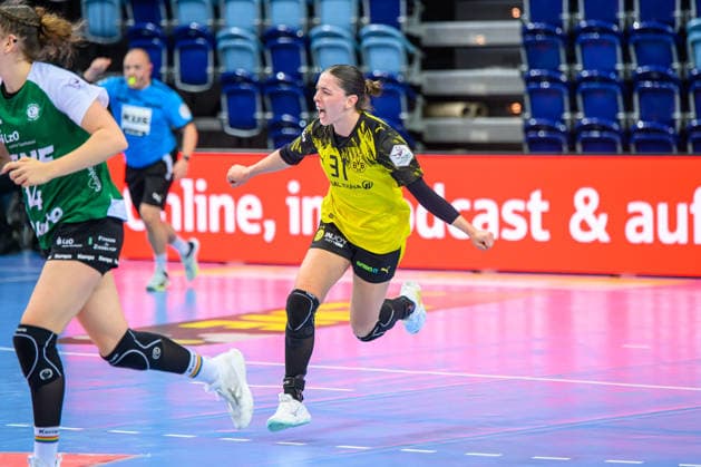 Handball Frauen 1. Bundesliga HBF Saison 2025 2026 10. Spieltag VfL Oldenburg vs. Borussia Dortmund 30.12.2025 Kelly Vollebregt (31, Borussia Dortmund) Freude, Jubel, Emotionen