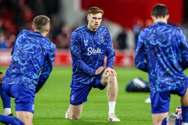 Premier League Nottingham Forest v Everton Jake O Brien of Everton in the pregame warmup session during the Premier League match Nottingham Forest vs Everton at City Ground, Nottingham, United Kingdom, 30th December 2025 (Photo by Alfie Cosgrove News Images) Nottingham City Ground Nottinghamshire United Kingdom Copyright: xAlfiexCosgrove NewsxImagesx