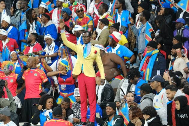 Democratic Republic of the Congo v Botswana - 35th Africa Cup of Nations RABAT, MOROCCO - DECEMBER 30: Famous Democratic Republic of the Congo animator Lumumba tries to set a new record by standing with his hand in the air throughout the game to support his team during the 35th Africa Cup of Nations (AFCON 2025) group D football match between Democratic Republic of the Congo and Botswana at Al Medina Stadium in Rabat, Morocco on December 30, 2025. Chris Milosi Anadolu Rabat Morocco. Editorial use only. Please get in touch for any other usage.  Copyright: x2025xAnadoluxChrisxMilosix