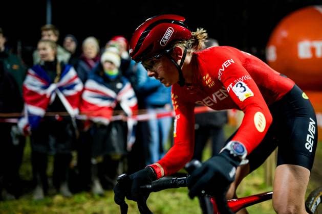 Dutch Aniek Van Alphen pictured in action during the women elite race of Diegem Cross cyclocross cycling event, Tuesday 30 December 2025 in Diegem, stage 6 8 in the Superprestige cyclocross cycling competition. JASPERxJACOBS  x152455115x