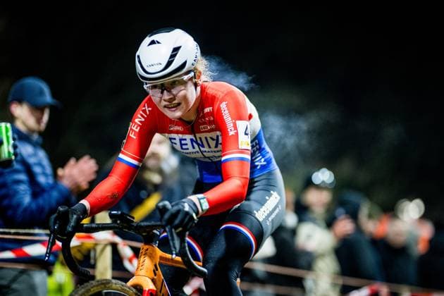 Dutch Puck Pieterse pictured in action during the women elite race of Diegem Cross cyclocross cycling event, Tuesday 30 December 2025 in Diegem, stage 6 8 in the Superprestige cyclocross cycling competition. JASPERxJACOBS  x152455344x
