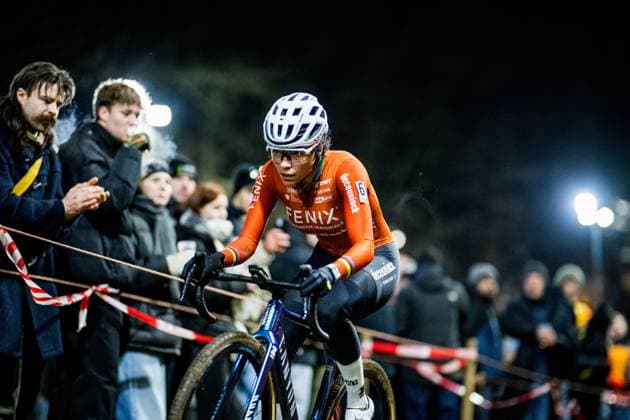 Dutch Ceylin Del Carmen Alvarado pictured in action during the women elite race of Diegem Cross cyclocross cycling event, Tuesday 30 December 2025 in Diegem, stage 6 8 in the Superprestige cyclocross cycling competition. JASPERxJACOBS  x152455451x