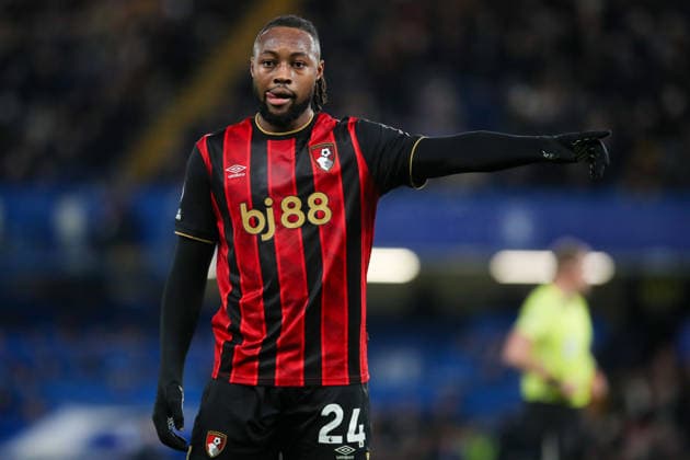 Antoine Semenyo of AFC Bournemouth points Chelsea v AFC Bournemouth, Football, Premier League, Stamford Bridge, London, UK, 30 12 25 EDITORIAL USE ONLY No use with unauthorised audio, video, data, fixture lists (outside the EU), club league logos or live services. Online in-match use limited to 45 images (+15 in extra time). No use to emulate moving images. No use in betting, games or Copyright: xAnthonyxHanc Shutterstockx 16218122ai