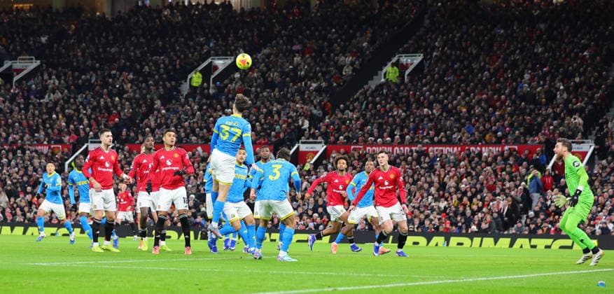 30th December 2025; Old Trafford, Manchester, England; Premier League Football, Manchester United, ManU versus Wolverhampton Wanderers; Ladislav Krejci of Wolverhampton Wanderers clears with his head  RogerxEvans
