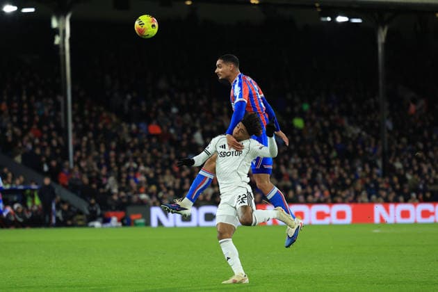 Crystal Palace v Fulham, Premier League Fulham midfielder Kevin (22) battles with Crystal Palace defender Maxence Lacroix (5) during the Premier League match between Crystal Palace and Fulham at Selhurst Park, London, UK on 1 January 2026. London Selhurst Park Greater London UK Editorial use only DataCo restrictions apply See www.football-dataco.com , Copyright: xSimonxRoex PSI-23503-0019