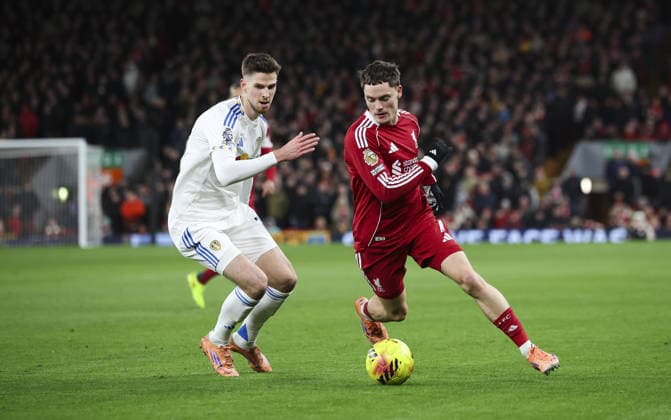 Liverpool v Leeds United, FA Premier League 01.01.26 Liverpool v Leeds United, FA Premier League Bradley Ormesher The Times Anton Stach of Leeds United anf Florian Wirtz of Liverpool  Copyright: xBradleyxOrmesherx NINTCHDBPICT001048886740