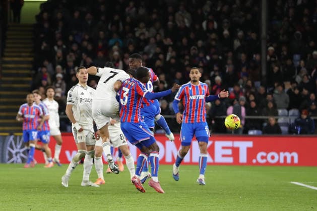 1st January 2026; Selhurst Park, Selhurst, London, England; Premier League Football, Crystal Palace versus Fulham; Raul Jimenez of Fulham wins the header but hits the post  KatiexChan