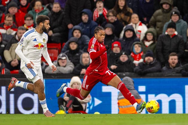 Football - FA Premier League - Liverpool FC v Leeds United FC LIVERPOOL, ENGLAND - New Year s Day, Thursday, January 1, 2026: Liverpool s Rio Ngumoha during the FA Premier League match between Liverpool FC and Leeds United FC at Anfield. (Photo by David Rawcliffe Propaganda) LIVERPOOL Anfield MERSEYSIDE ENGLAND  Copyright: xDavidxRawcliffex P2026-01-01-Liverpool_Leeds-73