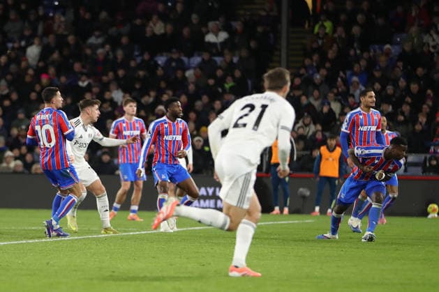 1st January 2026; Selhurst Park, Selhurst, London, England; Premier League Football, Crystal Palace versus Fulham; Tom Cairney of Fulham watches as his shot goes in for a goal in the 80th minute for 1-1  KatiexChan