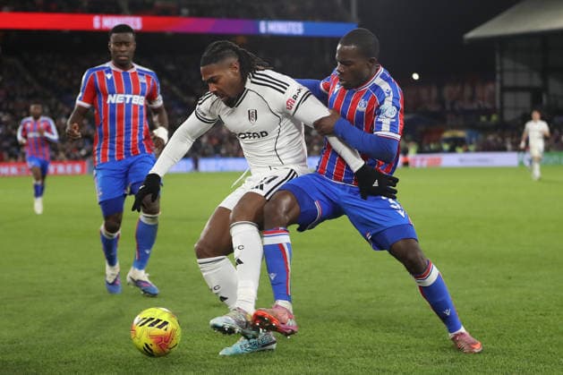 1st January 2026; Selhurst Park, Selhurst, London, England; Premier League Football, Crystal Palace versus Fulham; Adama Traore of Fulham and Tyrick Mitchell of Crystal Palace  KatiexChan