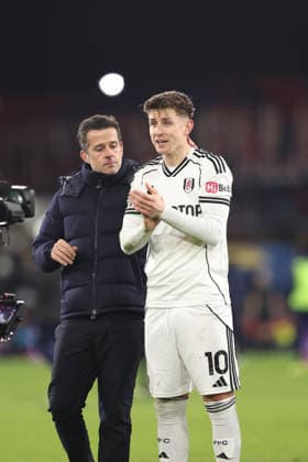 1st January 2026; Selhurst Park, Selhurst, London, England; Premier League Football, Crystal Palace versus Fulham; Tom Cairney of Fulham with manager Marco Silva after the match  KatiexChan