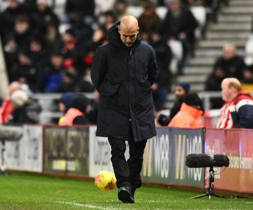 Pep Guardiola manager of Manchester City Sunderland v Manchester City, Premier League, Football, Stadium of Light, Sunderland, UK - 01 Jan 2026Sunderland Stadium of Light United Kingdom EDITORIAL USE ONLY No use with unauthorised audio, video, data, fixture lists, club league logos or live services. Online in-match use limited to 120 images, no video emulation. No use in betting, games or single club league player publications.  Copyright: xRichardxLee Shutterstockx 16216366z