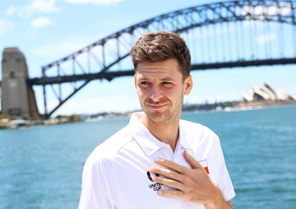 January 2, 2026, Sydney, New South Wales, Australia: Polish tennis player HUBERT HURKACZ during photo session on the boat in Sydney Harbour Bridge before tennis tournament United Cup, Sydney, Australia. Sydney Australia - ZUMAc278 20260102_zsp_c278_001 Copyright: xMarcinxCholewinskix