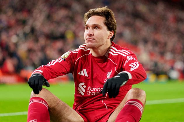 Liverpool v Leeds United - Premier League Federico Chiesa of Liverpool is seen during the Premier League match between Liverpool and Leeds United at Anfield in Liverpool, England, on January 1, 2026. Liverpool Merseyside United Kingdom  Copyright: xMIxNewsx originalFilename:fletcher-liverpoo260101_npzWF.jpg
