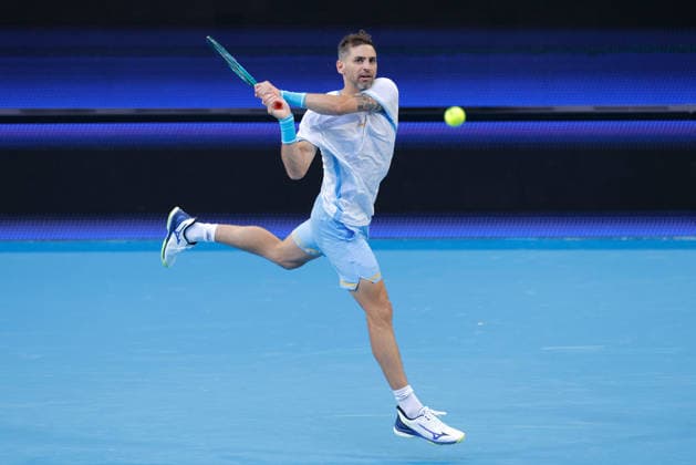 TENNIS UNITED CUP PERTH, Guido Andreozzi of Argentina in action during the United Cup 2026 day one doubles match between Argentina v Spain at RAC Arena in Perth, Friday, January 2, 2026. ( NO ARCHIVING, EDITORIAL USE ONLY PERTH WESTERN AUSTRALIA AUSTRALIA  Copyright: xRICHARDxWAINWRIGHTx 20260102180521640398