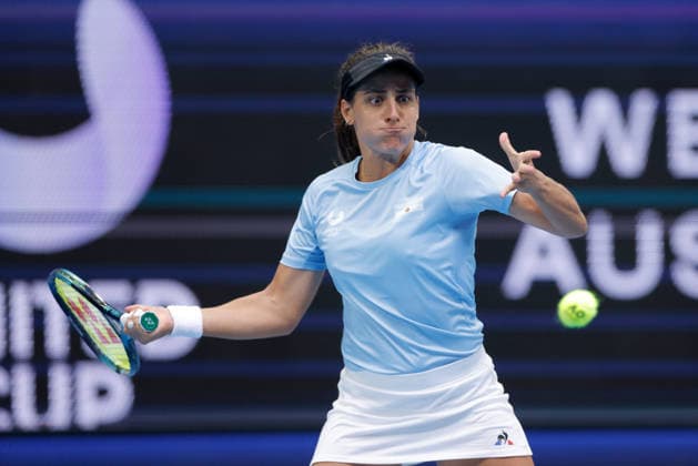 TENNIS UNITED CUP PERTH, Maria Lourdes Carle of Argentina in action during the United Cup 2026 day one doubles match between Argentina v Spain at RAC Arena in Perth, Friday, January 2, 2026. ( NO ARCHIVING, EDITORIAL USE ONLY PERTH WESTERN AUSTRALIA AUSTRALIA  Copyright: xRICHARDxWAINWRIGHTx 20260102175084667610
