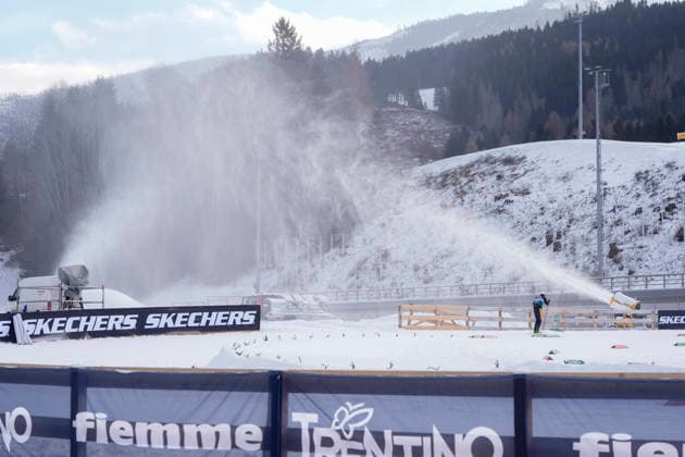 Tour de ski 2025 26 stage 5 Lago, Italy 20260102. Italy is ready to host the Olympics in Lago di Tesero in Val di Fiemme. Snow is being produced at the ski stadium. Photo: Terje Pedersen NTB Lago Italy EDITORIAL USE ONLY. RESTRICTED USE FOR BETTING COMPANIES Ref:_SPOmIBVfnOdWWg.jpg *** Tour de ski 2025 26 stage 5 Lago, Italy 20260102 Italy is ready to host the Olympics in Lago di Tesero in Val di Fiemme Snow is being produced at the ski stadium Photo Terje Pedersen NTB Lago Italy EDITORIAL USE ONLY RESTRICTED USE FOR BETTING COMPANIES  Copyright: xTerjexPedersenx xNTBx
