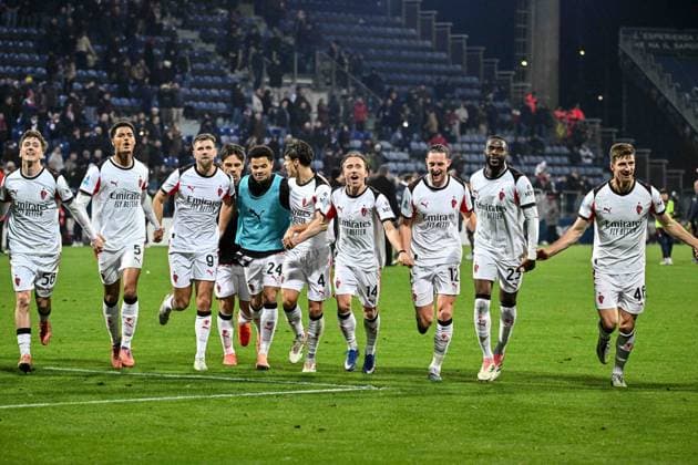 CALCIO - Serie A - Cagliari Calcio vs AC Milan Team AC Milan, Esultanza, Joy, Celebration Postgame, during Cagliari Calcio vs AC Milan, Italian soccer Serie A match in Cagliari, Italy, January 02 2026 Cagliari Italy  Copyright: xIPAxSport ABACAx