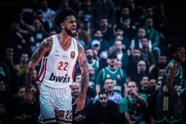 EuroLeague Basketball, Panathinaikos AKTOR Athens vs Olympiacos Piraeus - Tyler Dorsey, 22 of Olympiacos Piraeus react during the EuroLeague Regular Season Round 19 match between Panathinaikos Aktor Athens and Olympiacos Piraeus at Telekom Center Athens on January 02, 2026 in Athens, Greece. ATHENS Greece Copyright: xOnexInchxProductionsx 6797727