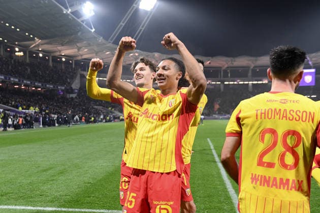 Toulouse FC v RC Lens - Ligue 1 McDonald s 2025 2026 26 Anthony BERMONT (rcl) - 25 Ismaelo GANIOU (rcl) during the Ligue 1 McDonald s match between Toulouse and Lens at Stadium de Toulouse on January 2, 2026 in Toulouse, France. Toulouse France  Copyright: xFEPx 776348241