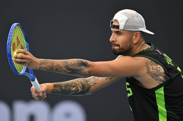 TENNIS BRISBANE INTERNATIONAL PREVIEW, Australian Nick Kyrgios during a practice session ahead of the Brisbane International at the Queensland Tennis Centre in Brisbane, Saturday, January 3, 2026. ( NO ARCHIVING, EDITORIAL USE ONLY Brisbane Queensland Australia  Copyright: xDAVExHUNTx 20260103144541406670