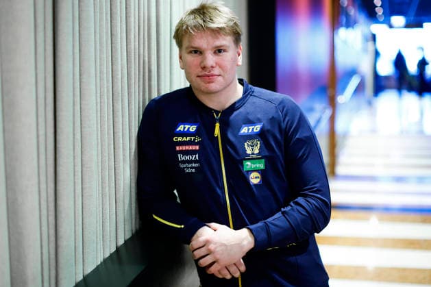 GOTHENBURG, SWEDEN 20260103 national team, Nationalteam player Axel Mansson during Saturday s press conference, PK, Pressekonferenz at Scandic Europa in Gothenburg with the Swedish national handball team ahead of the 2026 European Championship, EM, Europameisterschaft GÖTEBORG SWEDEN x9200x