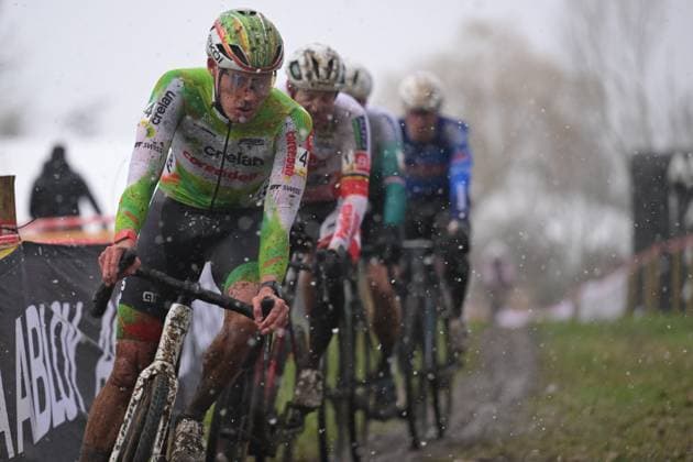 Belgian Joran Wyseure pictured in action during the men elite race at the cyclocross cycling event in Gullegem on Saturday 03 January 2026, stage 7 8 in the Superprestige cyclocross cycling competition DAVIDxPINTENS  x153286941x