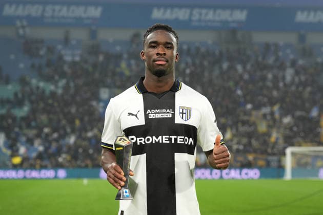 Parma s Lamine Mandela Keita Panini Player of the match at the end of the Serie A soccer match between Sassuolo and Parma at the Mapei Stadium CittÃ del Tricolore in Reggio Emilia, north Italy - Saturday, January 3, 2026 - - Soccer -  Copyright: xMassimoxPaolone LaPressex