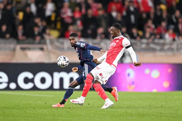 AS Monaco v Olympique Lyonnais - Ligue 1 McDonald s 2025 2026 22 Clinton MATA PEDRO LOURENCO (ol) - 09 Folarin BALOGUN (asm) during the Ligue 1 McDonald s match between Monaco and Lyon at Stade Louis II on January 3, 2026 in Monaco, Monaco. Monaco Monaco  Copyright: xFEPx 776348239