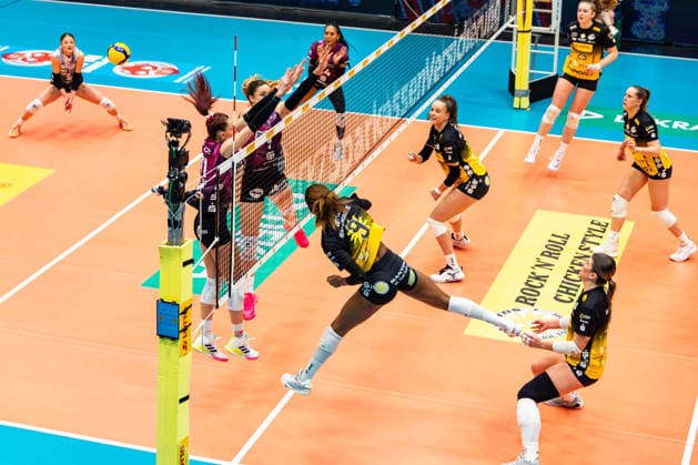 03.01.2026, GER, Volleyball, Frauen, 1.BL, Hauptrunde, Saison 25 26, VfB 91 Suhl Lotto Thueringen - Schwarz-Weiss Erfurt Sanaa Dotson (VfB 91 Suhl Lotto Thueringen) 99817 Eisenach Werner-Assmann-Halle Am Sportp Thüringen Deutschland