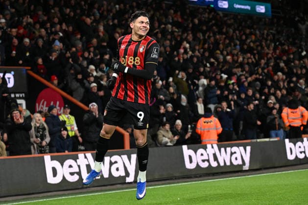 Bournemouth v Arsenal Premier League Evanilson of Bournemouth celebrates scoring during the Premier League match at the Vitality Stadium, Bournemouth 03 01 2026 UK Newspapers OUT Copyright: xJeremyxLandeyx FIL-22741-0026