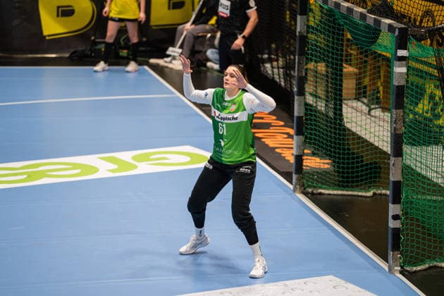 Borussia Dortmund (GER) vs. HSG Blomberg-Lippe (GER), Handball, 1. Handball Bundesliga Frauen, 11. Spieltag, 3.1.2026, Saision 2025 2026, Dortmund Nicole Roth (HSG Blomberg-Lippe, 61) in der Verteidigung Dortmund Sporthalle Wellinghofen Deutschland