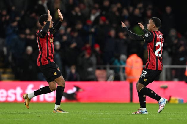 Bournemouth v Arsenal Premier League Junior Kroupi of Bournemouth celebrates scoring his side s second goal during the Premier League match at the Vitality Stadium, Bournemouth 03 01 2026 UK Newspapers OUT Copyright: xJeremyxLandeyx FIL-22741-0058