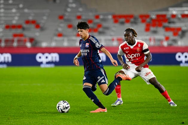 FOOTBALL : AS Monaco VS Olympique Lyonnais - Ligue 1 Mc™Donalds - 03 01 2026 Khalis Merah (OL) - Ligue 1 McDonald™s match between AS Monaco and Olympique Lyonnais on January 03, 2026 at the Louis II Stadium in Monaco. MonacoMonaco  Copyright: xWilliamxCannarellax