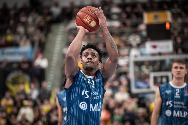 Eric Reed Jr. (MLP Academics Heidelberg, 43) GER, MHP Riesen Ludwigsburg - MLP Academics Heidelberg, easycredit BBL, Basketball, Bundesliga, 14. Spieltag, Spielzeit 2025 2026, 03.01.2026 GER, MHP Riesen Ludwigsburg - MLP Academics Heidelberg, easycredit BBL, Basketball, Bundesliga, 14. Spieltag, Spielzeit 2025 2026, 03.01.2026 Ludwigsburg Copyright: xSandyxDinkelackerx EP_SDR