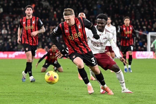 Bournemouth v Arsenal Premier League Adrien Truffert of Bournemouth during the Premier League match at the Vitality Stadium, Bournemouth 03 01 2026 UK Newspapers OUT Copyright: xJeremyxLandeyx FIL-22741-0101