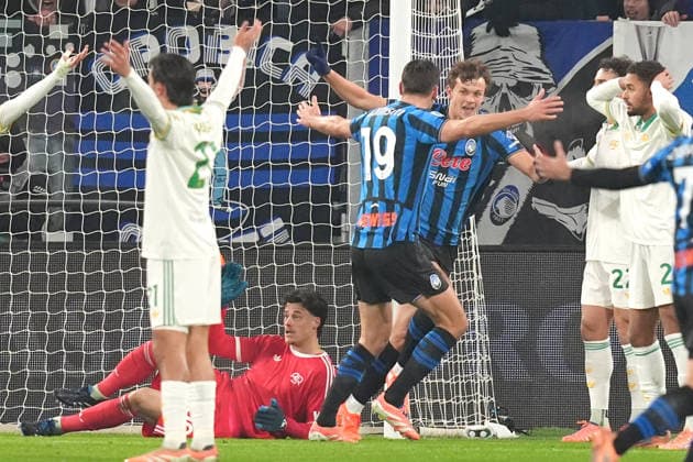 Atalanta™s Giorgio Scalvini celebrates after scoring 1-0 during the Serie A soccer match between Atalanta and Roma at the New Balance Stadium in Bergamo , north Italy - Saturday , January 03 , 2026. - Soccer .  Copyright: xSpada LaPressex
