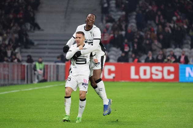 FOOTBALL : LOSC Lille vs Stade Rennais - Ligue 1 J17 - 03 01 2026 But et joie de Przemyslaw FRANKOWSKI (Stade Rennais) lors du match LOSC Lille vs Stade Rennais, Ligue 1 J17, Decathlon Arena stade Pierre Mauroy, le 3 janvier 2026 - photo Laurent Sanson PsnewZ  Copyright: xLaurentxSANSONx xPsnewZx